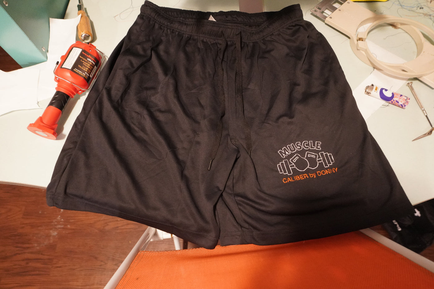 Custom Logo Black Sports Shorts (Plus sizes available)